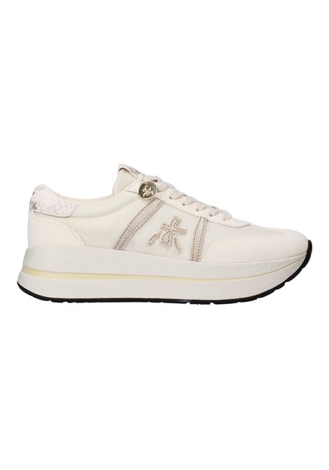 Premiata Bethcoin 8145 Sneaker in Off-White Leather and Suede Women's PREMIATA |  | BETHCOIN VAR8145